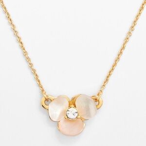 Kate Spade - Pansy Flower Disco Mother of Pearl Necklace W/ Jewel - NWT